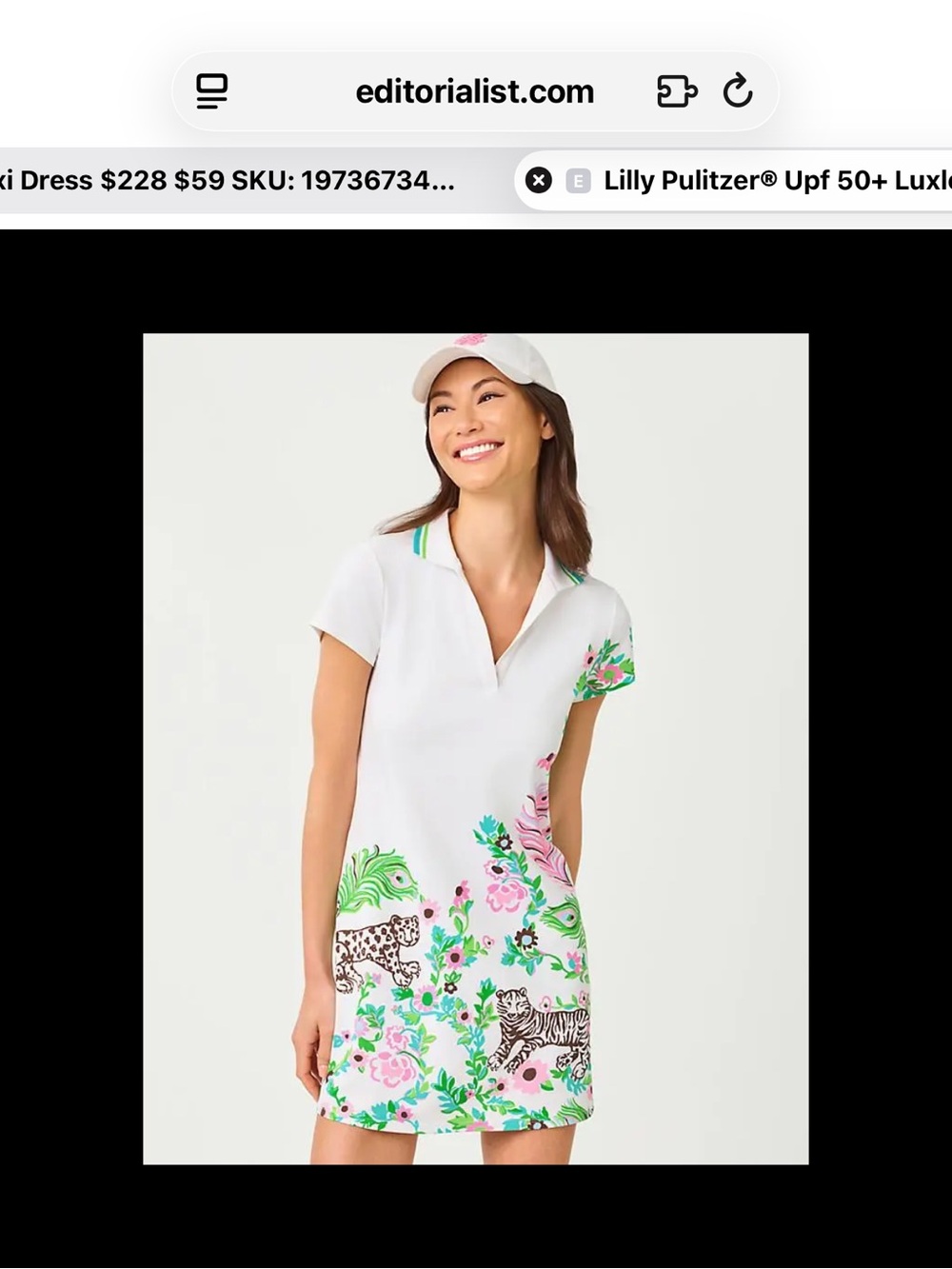 NWT Lilly Pulitzer White Polo Mini Dress with Pink & Green Floral Print